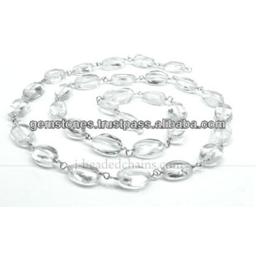 Natural de cristal liso de cuentas de cadena moldeada de plata esterlina, joyas de bisel de piedras preciosas proveedor